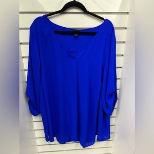 Torrid Size 4 (26) Blue Georgette Single Pleat Blouse